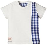 (チャックル) chuckle *ボンシュシュ*チェック切替え半袖Tシャツ ブルー 70cm P3334-70-31