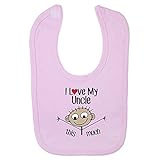 (フロソ) FLOSO 赤ちゃん・ベビー用 I Love My Uncle This Much(このぐらいおじちゃんが好き)プリント ベルクロビブ スタイ (ワンサイズ) (ベビーピンク)