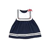 夏ベイビー服 女の子ワンピース Pojour キャミソールスカート キッズ用かわいいワンピース 子供ギフト 綿 通気 100cm 青