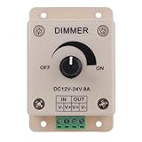 Merssavo DC12-24V 8A PWMデジタル調光マニュアルディマーコントローラーノブホワイト