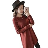 妊娠 マタニティワンピース マタニティウェア ゆったり 妊婦服 ワンピース ニットワンピース レディース 秋冬 長袖 ニット セーター ロングセーター 産前産後 妊婦用 出産準備 出産祝い (XL, 
