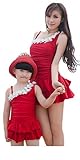 (チェリーレッド) CherryRed レディース 女の子 水着 ビキニ 親子 ワンピース ペア水着 ロンパース タンキニ カバー水着 サロペット ワイヤー入り 3色展開