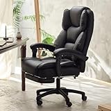 iLooiLoo 2025年耐久性向上 ポケットコイル搭載 ゲーミング オフィスチェア デスクチェア ブラック オットマン付 リクライニング