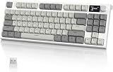 ATTACK SHARK x AJAZZ K86 ゲーミングキーボード 13個のカラーヒートアップキーキャップ トライモード接続 （オフホワイト）