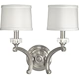 Progress Lighting P2772-101 2 Light Wall Bracket with Clear Crystal Accents and Both Black and White