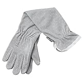 ガーデングローブ ロング ドット柄 グレー