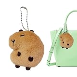 カピバラ キーホルダー ぬいぐるみ、ミニ カピバラ ぬいぐるみ | ミニふわふわぬいぐるみオーナメント,カーパラのぬいぐるみ人形ペンダントかわいい漫画人形吊り下げチェーン、モルモットのキーチェーンカピバラぬいぐるみキーホルダーおもちゃリアルな動物かわいい人形ペンダントバックパック誕生日ギフトぬいぐるみ