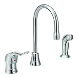 Moen 8138 Commercial M-Dura Single Handle Multi-Purpose Faucet with Side spray 2.2 gpm, Chrome [並行輸入