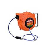 エアーホースリール 15m オレンジ 天吊りフック ブラケット付 吊り下げ式 自動巻き上げ