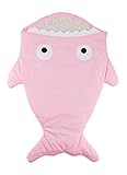 HAPPYLIFEHER おくるみ サメ 新生児 赤ちゃん ベビー 0-3歳 かわいい 綿 オーガニック コットン 7色 出産祝い (ピンク)
