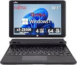 【整備済み品】 富士通 タブレットPC 10.1型 ARROWS Tab Q506/Q507/Windows 11 Pro/MS & Office 2019/カメラ内蔵/IPS Alpha液晶/WUXGA(1920×1200)/Atom x5-Z8500/WI-FI/Bluetooth/メモリ:4GB/SSD:64GB (キーボード搭載モデル)