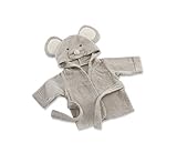 DAN Baby Cotton Cartoon Animal Hooded Towel Bath Robe 1-12 Months (Grey Mice) by DAN