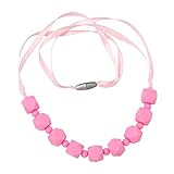 ComfyBaby Beads 'Chunky Monkey' Silicone Teething Necklace BPA Free - Chunky Pink by ComfyBaby Beads