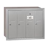 Salsbury Industries 3504ARU Recessed Mounted Vertical Mailbox with 4 Doors and USPS Access, Aluminum