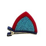 ノーブランド品 赤ちゃん　女性　女の子　髪飾り　髪留め　ウサギ　猫耳　ネコ耳　ヘアクリップ　フェルト　可愛い　全7色選べる - 青