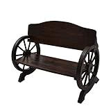 ダークブラウン／ガーデンベンチ ベンチ 椅子 イス 木製 シンプル シック ロマンチック オシャレ ヨーロピアン レトロ 車輪 可愛い ホワイト ダークブラウン