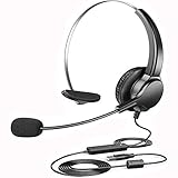 ノイズキャンセリング ヘッドセット 片耳 ヘッドセット ヘッドフォン マイク USB接続 有線 高音質 軽量 PC用 Web skype 会