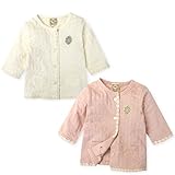 ベビー服 女の子 アウター カーディガン 長袖 UZULAND 刺繍 花モチーフレース 女児 ベビー (1.アイボリー/90cm)