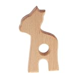 ノーブランド品 アルパカの形　赤ちゃん　おしゃぶり　ウッド　おしゃぶりリング　看護　ビーズ　ベビー　シャワー　ギフト