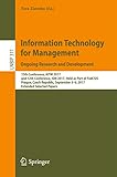 Information Technology for Management. Ongoing Research and Development: 15th Conference, AITM 2017, and 12th Conference, ISM 2017, Held as Part of FedCSIS, ... Notes in Business Information Processing)