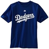 Los Angeles Dodgers YouthマジェスティックOfficial Wordmark Tシャツ – ブルー L ブルー