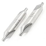 uxcell　センタードリルビット 中心ドリルビット　Aタイプ　3mm x 7mm x 49mm　HSS製　シルバートーン　2本セット