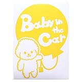 イエロー（黄色） 犬 ビションフリーゼ 風船Baby in the car ベビー イン ザ カー ベビーインカー ステッカー 窓ガラス用シールタイプ 車...