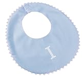 Princess Linens Garden Pique Bib, - Baby Blue with White Rick Rack Trim-I by Princess Linens