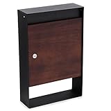 LOWYA （ロウヤ） ポスト 郵便受け 鍵付き スチール 天然木 ウォルナット A4 角2封筒対応 宅配ボックス POST 壁付け 右開きタイプ おしゃれ 新生活