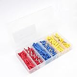 Ginsco 260pcs Insulated Female&Male Bullet Butt Connector wire Crimp Terminals Set Red Blue Yellow [