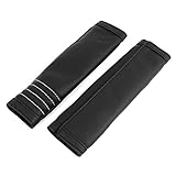 uxcell セーフティーシートベルトカバー　ブラック　人造レザー　ショルダー　プロテクターパッド2 個