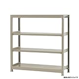 軽中量棚200kg 単体 幅120×奥行45×高さ120cm 4段 アイボリー 200kg/段