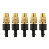 Flameer スプレーヘッド　ミストノズル　スプリンクラーヘッド　5個セット　散水　灌漑用　調節可能　真鍮　