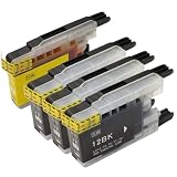 【埼京企画】LC12(3BK/Y) 4本セット 染料 互換インクカートリッジ (LC12 LC12BK LC12Y LC12-4PK LC12とLC17共通) 純正インクと併用可能 残量表示 国内検品済み 安心2年保証