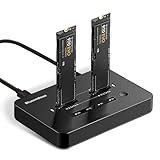 Kurflo M.2 NVMe SATA SSD クローナー ドック デュアルベイ USB3.2 Gen2×2 20Gbps オフラインクローン対応 2230 2242 2260 2280 22110全サイズサポート M.2 NVMe SATA SSD ドッキングステーション UASP/TRIM対応 日本語説明書付き