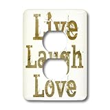 3drose LSP _ 27983 _ 6木製Live Laugh Loveインスピレーションライトスイッチカバー