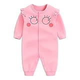 前開き パジャマ ベビー 女の子 赤ちゃん カバーオール 長袖 薄手 ロンパース かわいい ピンク 新生児 ルームウェア かわいい ベビー服 子供服 ベビー肌着 綿 コットン 出産祝い ギフト プレゼ
