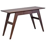 デスク 天然木 北欧風 ウォルナット材 PCデスク パソコンデスク 書斎机 引出 勉強机 木製 幅120cm LS-891