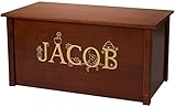 木製トイボックス、LargeチェリーToy Chest、Personalized Thematicフォント WTC-Thematic-CB