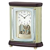 セイコークロック 置時計 電波 濃茶木地 オニキス 325×265×117mm BY245M