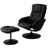 タンスのゲン パーソナルチェア オットマン付き ロッキング モーガン クールブラック 14910001 BK