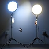 2パック大型リングライト、155cm三脚スタンド付き、6500Kプロフェッショナルフルスクリーン大型リングライト、自撮り、スタジオビデオ撮影、ライブストリーム、ビデオ録画用