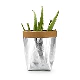 CACTUS　【2点セット】　フラワーポット　紙製ポット　ストレージボックス　多肉植物　収納ボックス　クラフトペーパー (25*25*39cm, シルバー（2点セット）)