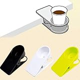 ドリンクカップホルダークリップ - テーブルボトルカップスタンドDIYガラスクランプ収納ソーサークリップウォーターコーヒーマグカップホルダークリップデザインホーム＆オフィス、ブラック