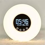 Ruanyi 5 V 5 W Wake-Up LEDライト、日の出シミュレーション付デジタルLED表示アラームクロックナイトライト、温度RGBカラーLed Smart Clock Lamp