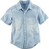 Carter's(カーターズ) ショートスリーブシャンブレーボタンフロントシャツ ブルー トップス半袖シャツ 18ヶ月【並行輸入】