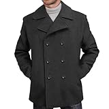 BGSD メンズ ウール ピー コート チャコール XLT (インポート)