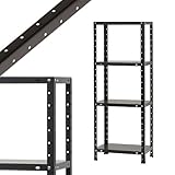 パーソナルラック 幅45×奥行30×高さ120cm 4段 ブラック 40㎏/段