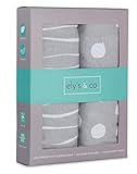 Pack n Play Sheet | Mini Crib Sheet Set 2 Pack Grey and White Abstract Stripes and Dots by Ely's & C