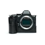 TP Original Nikon Z5II 専用 オープナブルタイプ ハンドメイド本革 ボディケース 互換 電池交換便利 底面開閉 ハンドメイド本革ハーフカメラケースバッグカバー (ブラック)